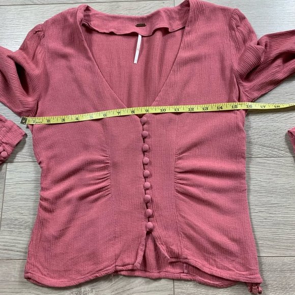 Free People Maise Long Sleeve Blouse Top - Picture 7 of 8
